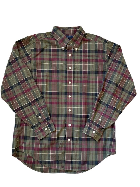 Lands' End Other - Vintage Lands’ End Plaid Button Down Shirt Boys 16 Mens Small Fit Preppy Cotton